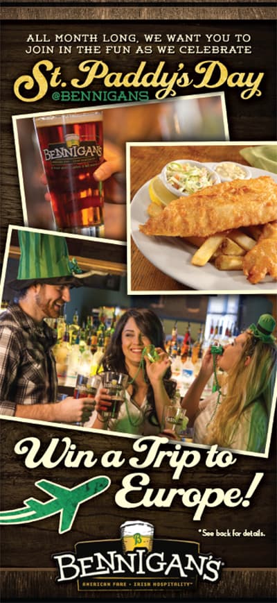 Bennigan’s Wants Guests to “Get Lucky” this St. Paddy’s Day