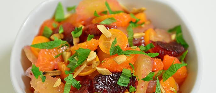 Citrus Salad with Lemon Grass Toasted Almonds and Mint