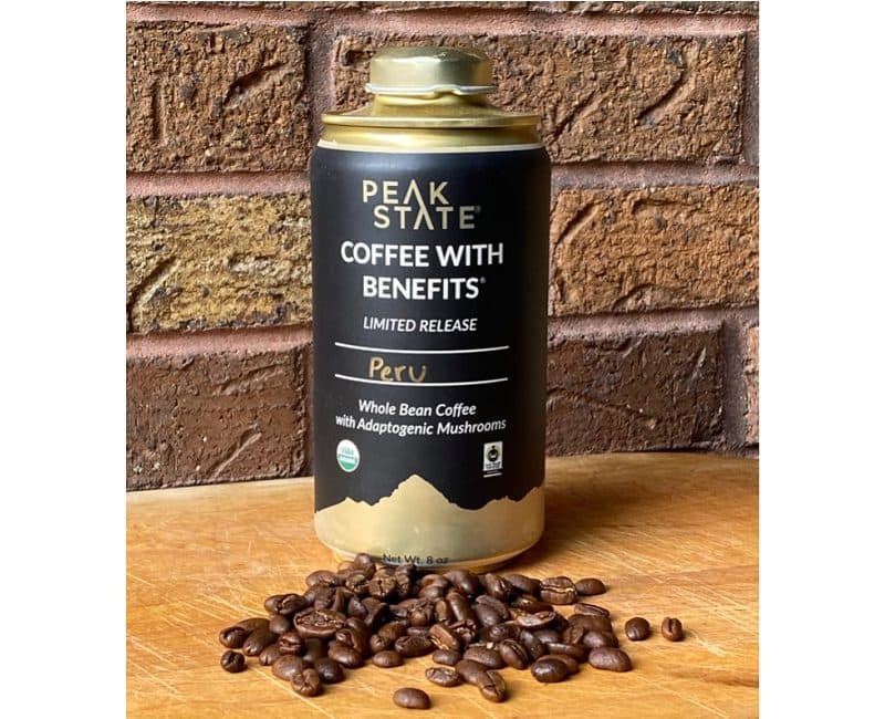 Peak State Coffee Unveils “Coffee with Benefits,” the First Adaptogenic Mushroom-Infused Coffee in a Reusable and Recyclable Cans