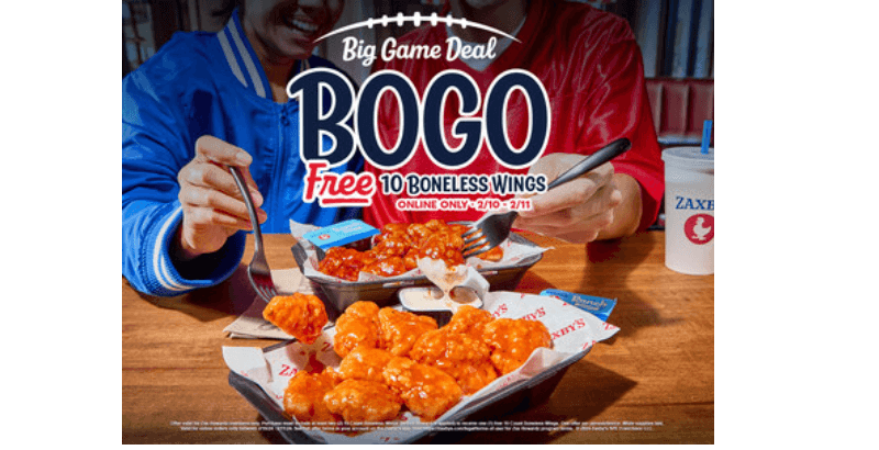 ZAXBY’S DOUBLES DOWN FOR BIG GAME WITH BOGO BONELESS WINGS OFFER