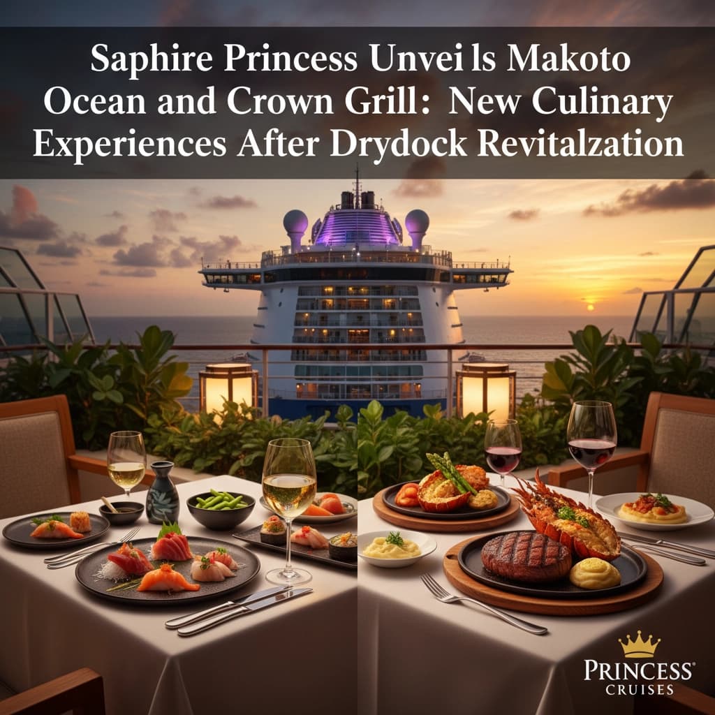 Sapphire Princess Unveils Makoto Ocean and Crown Grill: New Culinary Experiences After Drydock Revitalization