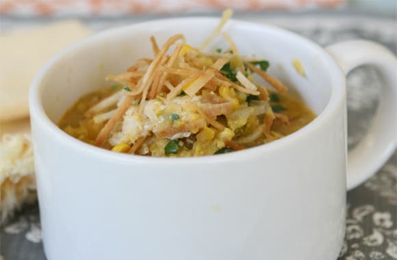 Corn and Gulf Coast Blue Crab Soup with Crispy Tortilla Strips Provided by Fresh from Florida Gulf Seafood