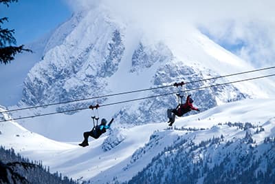 zipline in winter 2