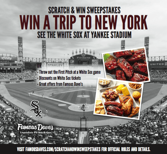 Scratch and win Sweepstakes Famous Daves