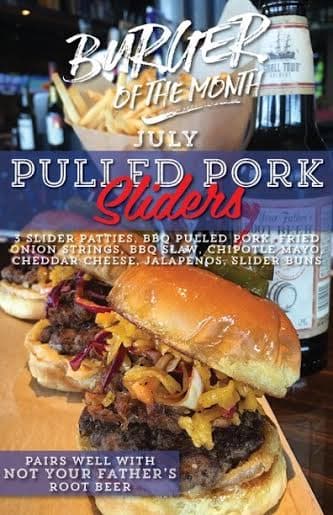Walk-Ons pulled pork sliders