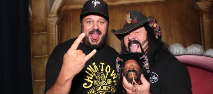 Vinnie Paul Unveils Shrunken Head at The Golden Tiki