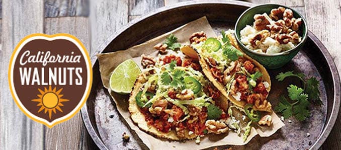 CALIFORNIA WALNUTS • Roasted Walnut and Cauliflower Tacos Recipe