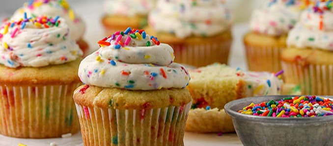 Fluffy Vanilla Buttercream Funfetti Cupcakes with Bonus Decorating Tips