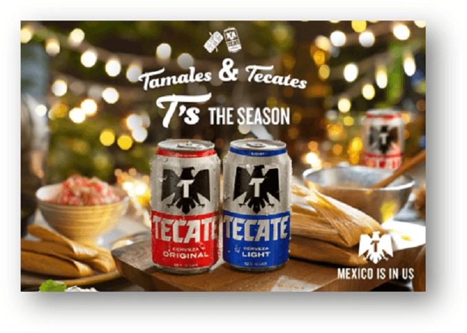 TECATE® PAIRS WITH TAMALES IN A HOLIDAY PROMOTION MARKING MEXICAN AMERICAN FAMILY TRADITION