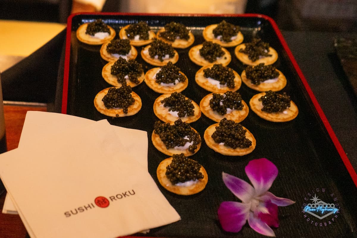 The OFF GRID VIP Viewing Suite At SUSHI ROKU at The Forum Shops welcomed Rod Stewart and Penny Lancaster, Robert Kennedy Jr, and more