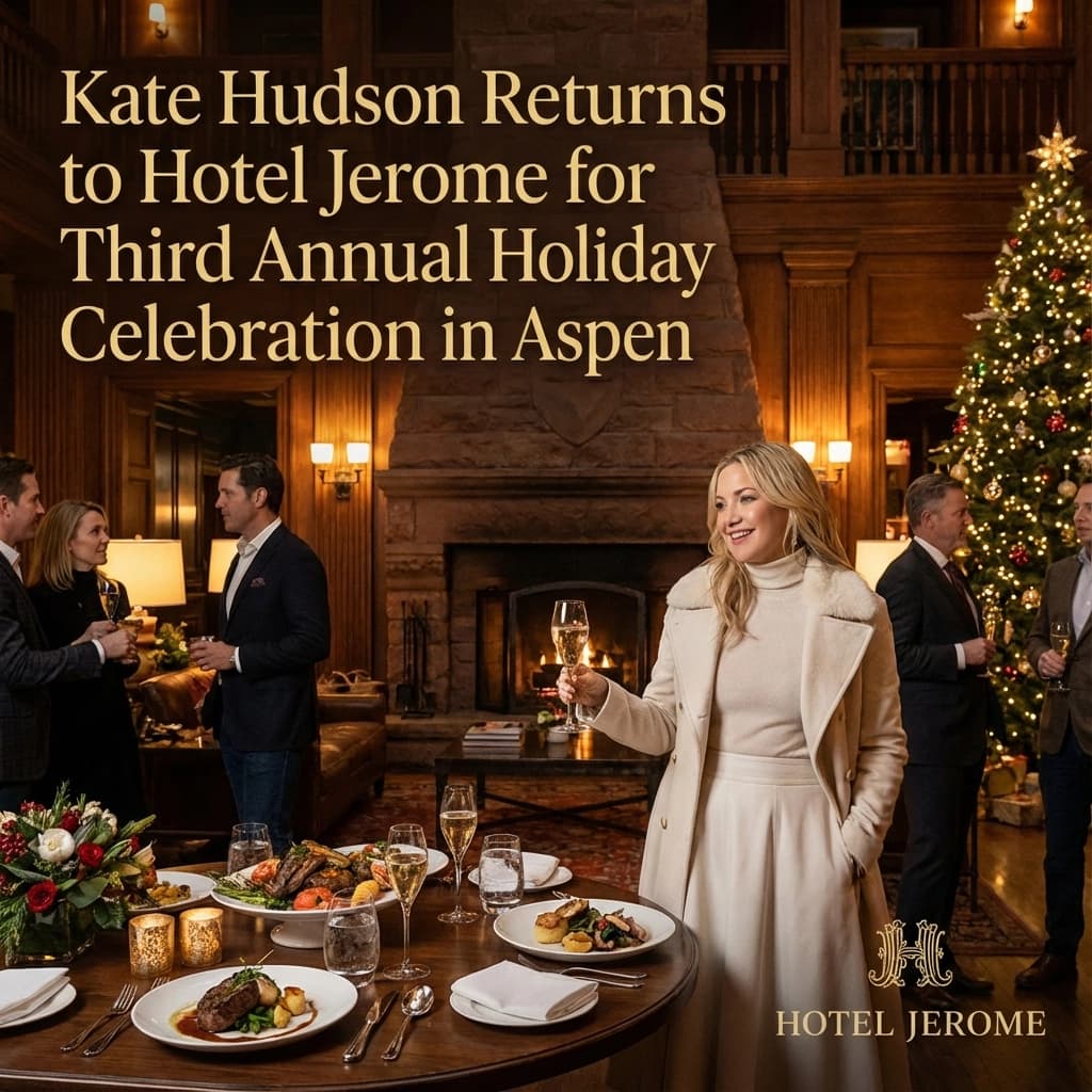 Kate Hudson Returns to Hotel Jerome for Third Annual Holiday Celebration in Aspen