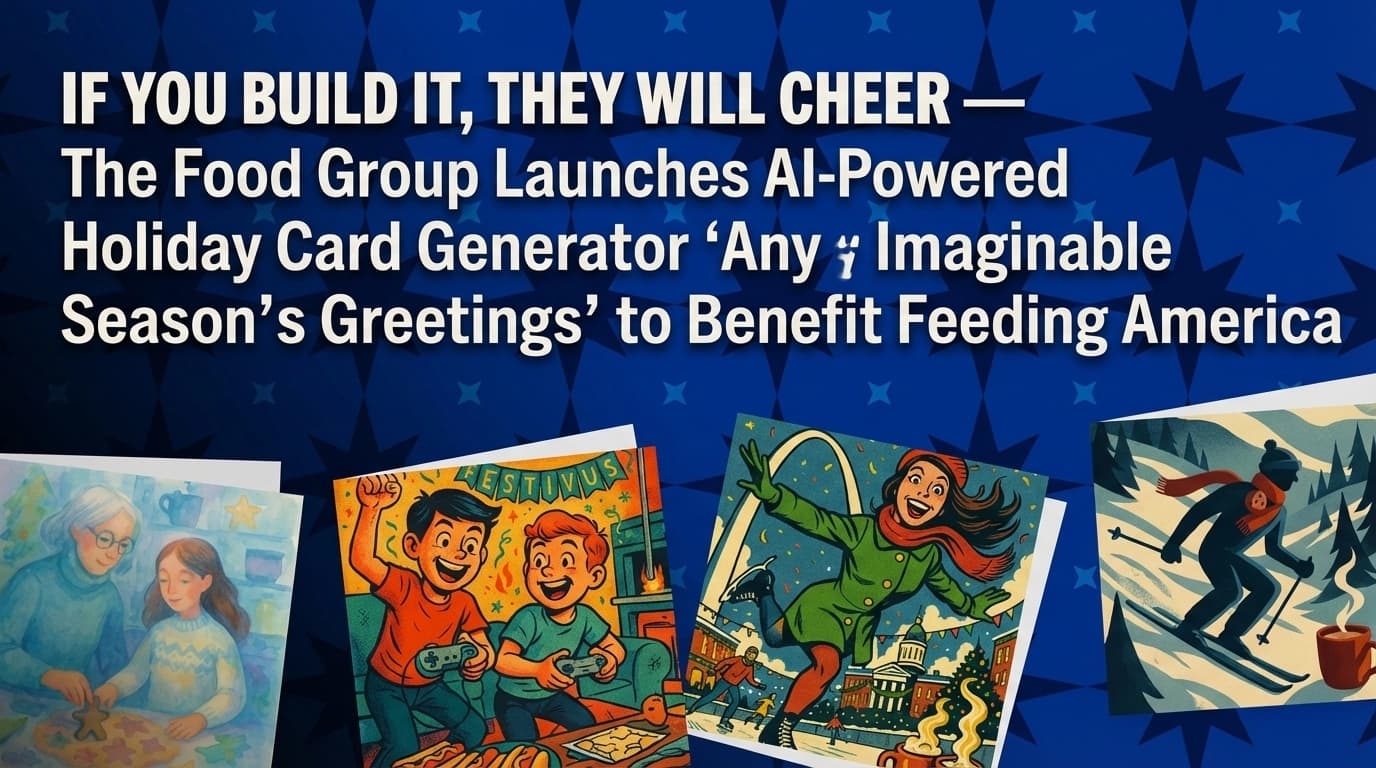 IF YOU BUILD IT, THEY WILL CHEER — The Food Group Launches AI-Powered Holiday Card Generator "Any Imaginable Season’s Greetings" to Benefit Feeding America