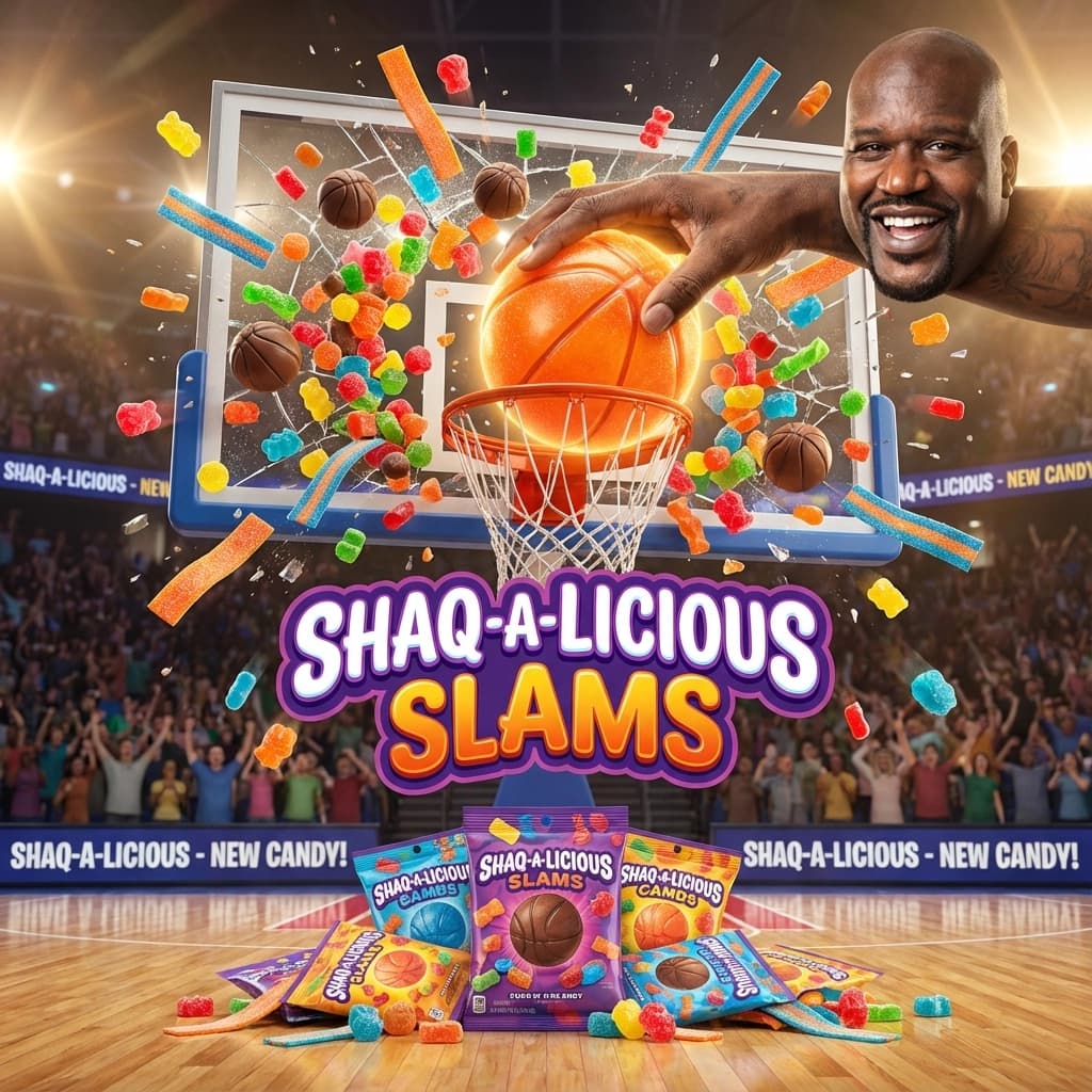 Shaq-A-Licious SLAMS: Shaquille O'Neal's New Hoops-Inspired Candy Throws Down a Backboard-Breaking Bite