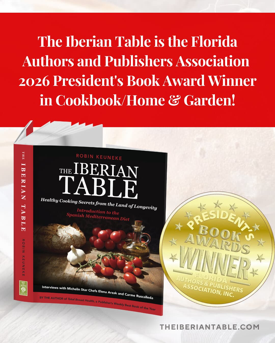'The Iberian Table' Wins 2026 President's Book Award as Spain's Mediterranean Diet Goes Mainstream