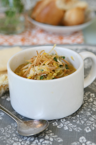 Corn & Crab Soup with Tortilla Strips