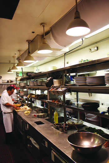 San Francisco restaurant solves range hood draft problems with fabric HVAC diffuser retrofit