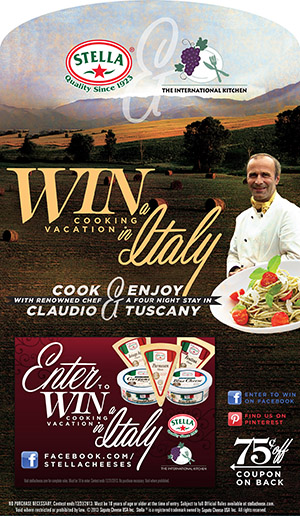Win A Cooking Vacation In Italy! Sweepstakes Announced For Stella Italian-Syle Specialty Cheese