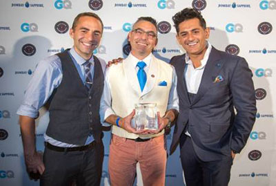 From left: Nathan Gerdes (2012 National Winner), Julio Cabrera, Raj Nagra (Bombay Sapphire Global Brand Ambassador)