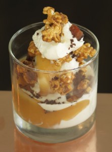 Popcorn Sundae - bourbon bacon crackerjack, salted caramel, chocolate crumble