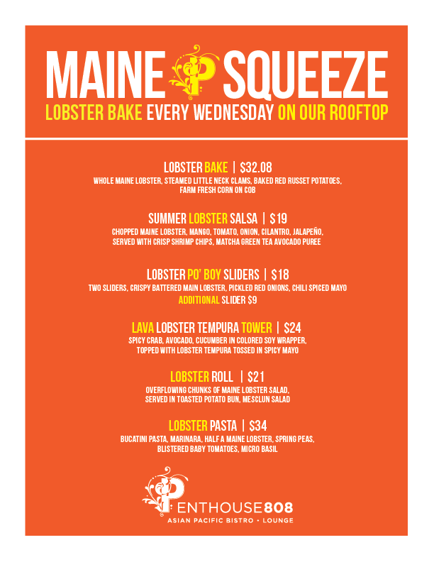 Maine Squeeze menu