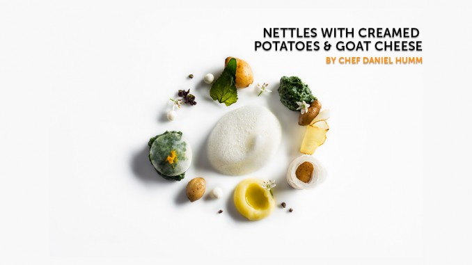 Nettles With Creamed Potatoes & Goat Cheese