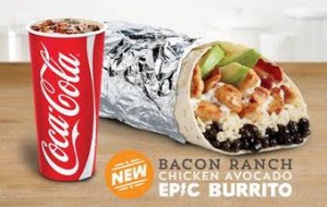 Bacon Ranch Chicken Avocado Epic Burrito