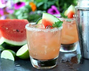 Summer watermelon infused cocktail