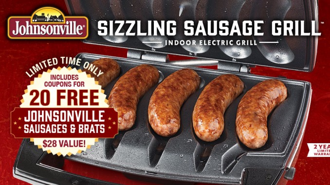 Johnsonville Sizzling Sausage Grill -PLUS- 3 in 1 Indoor/Outdoor