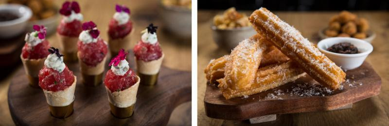 Marinated Ahi Tuna Cones and Parmesan Churros