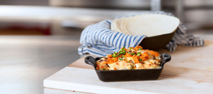 crawfish and crab queso fundido