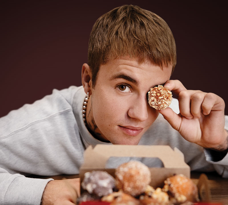 Justin Bieber and Tim Hortons® announce collaboration to bring new menu and merch items to restaurants in Canada and the U.S., starting with limited-edition Timbiebs Timbits®