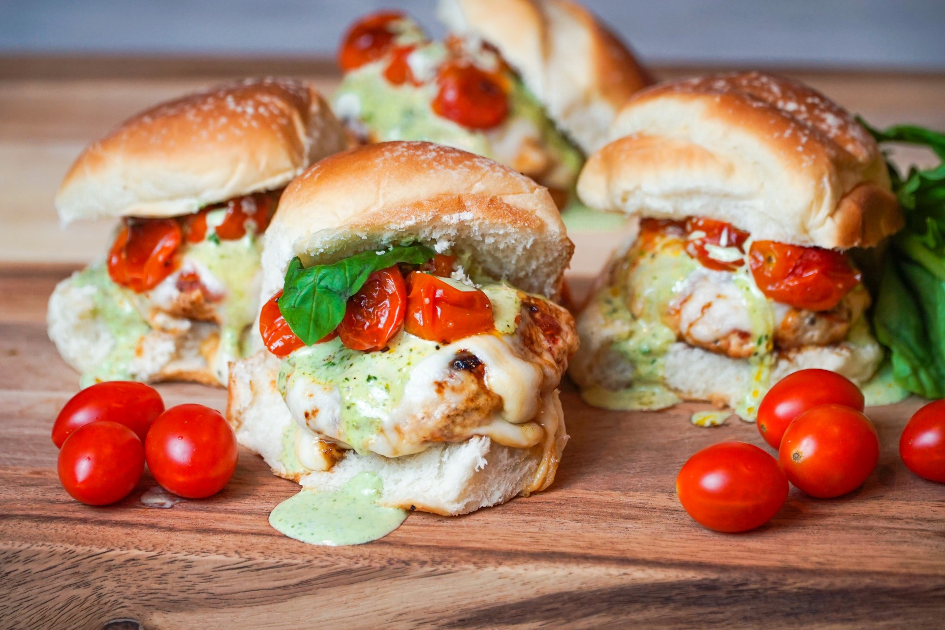 Chicken Caprese sliders