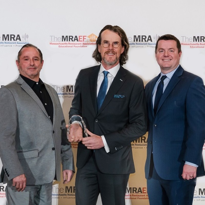 Ed Doyle, president of RealFood, into Massachusetts Restaurant