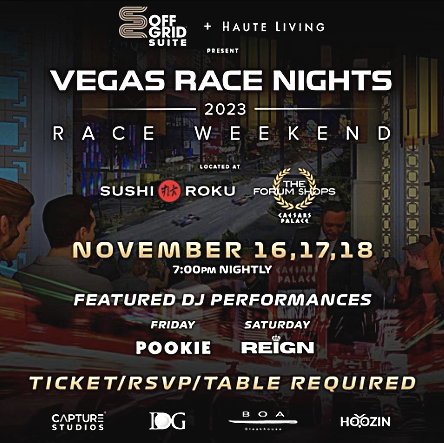 Formula 1 Weekend Hospitality Preview: Las Vegas - Inside Off Grid Suite at  Sushi Roku - Food & Beverage Magazine