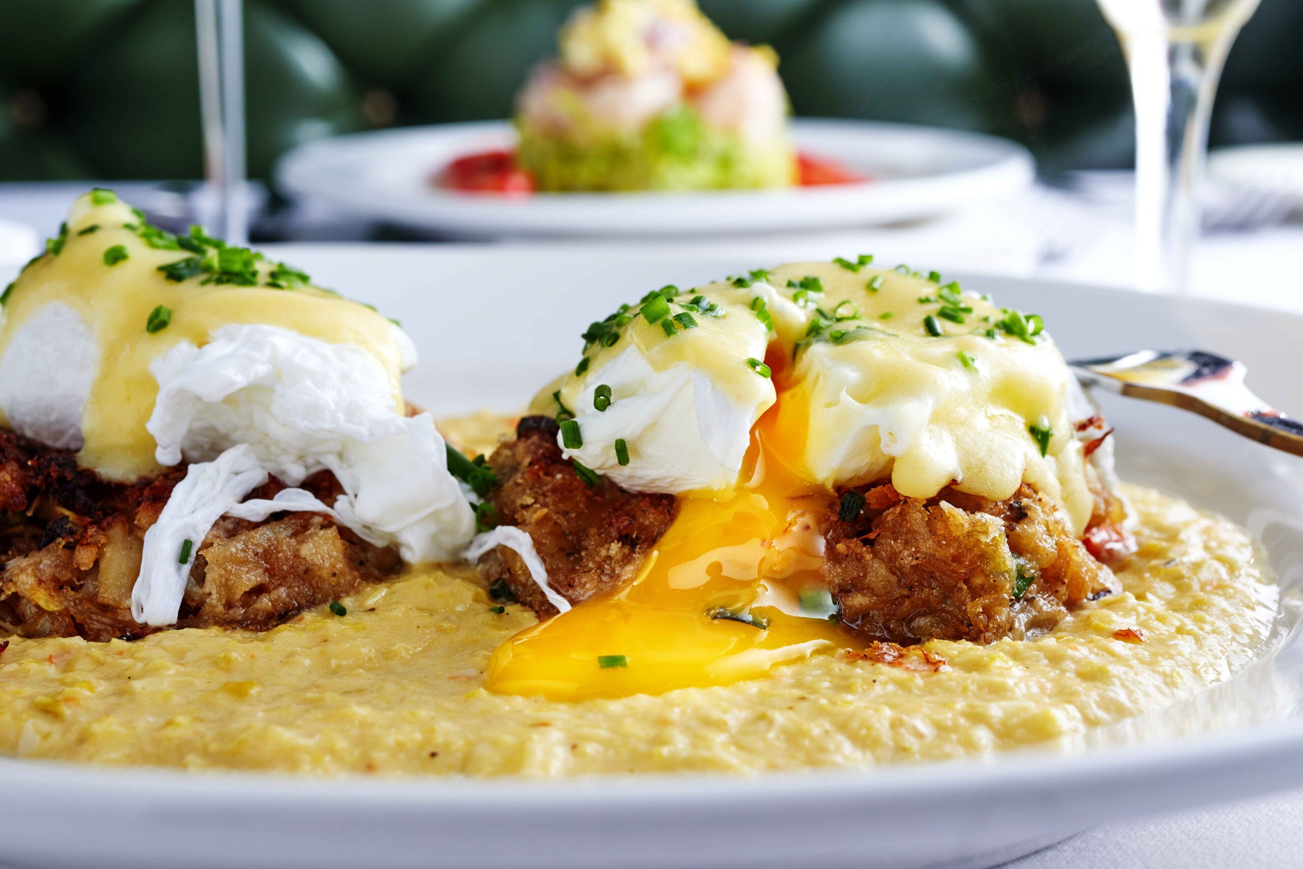 Tujague's Crab Cake Benedict CLOSE Photo Credit Sam Hanna