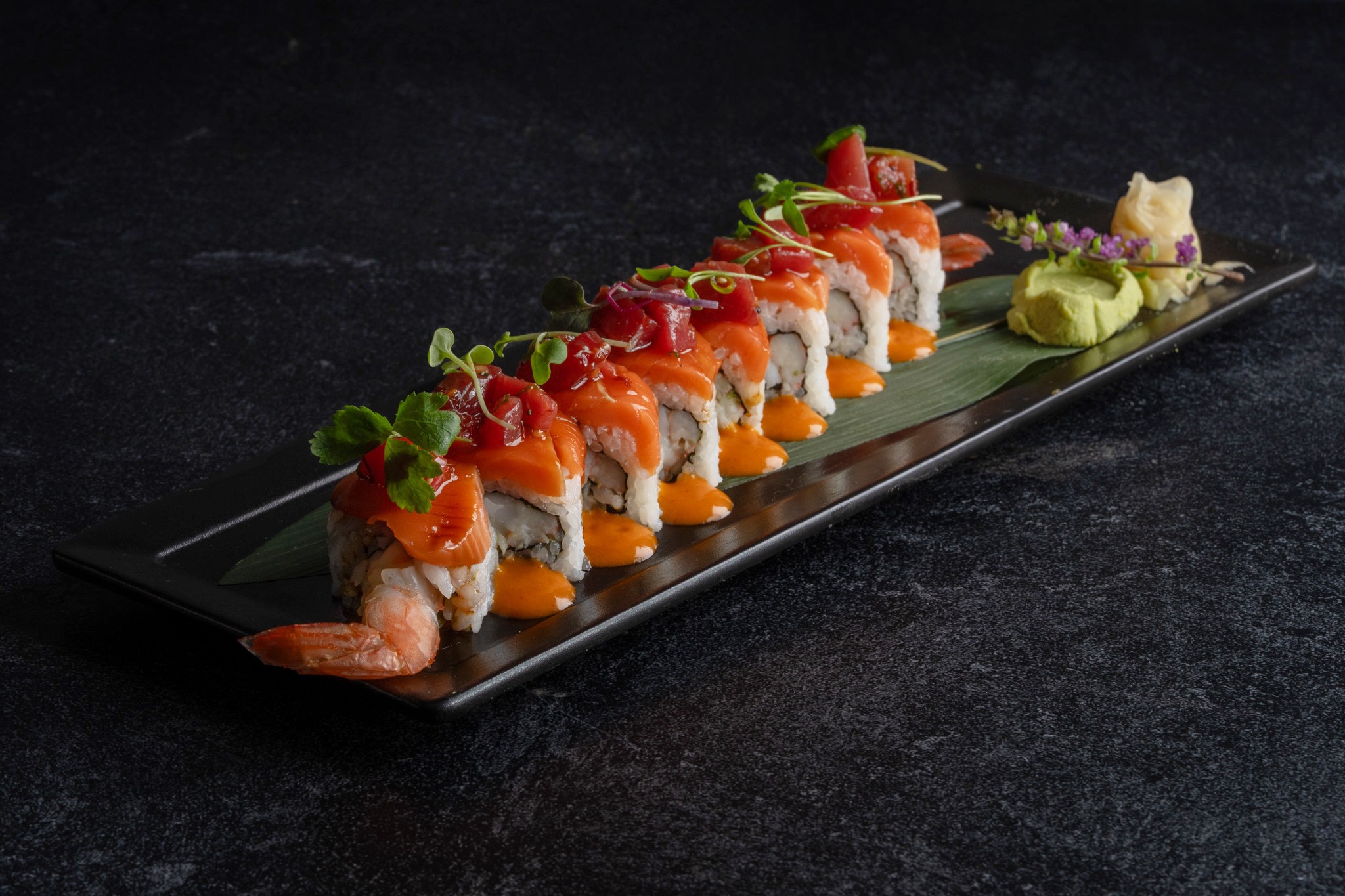 Roppongi Restaurant & Lounge_Spicy Rainbow Roll_Credit James Tran