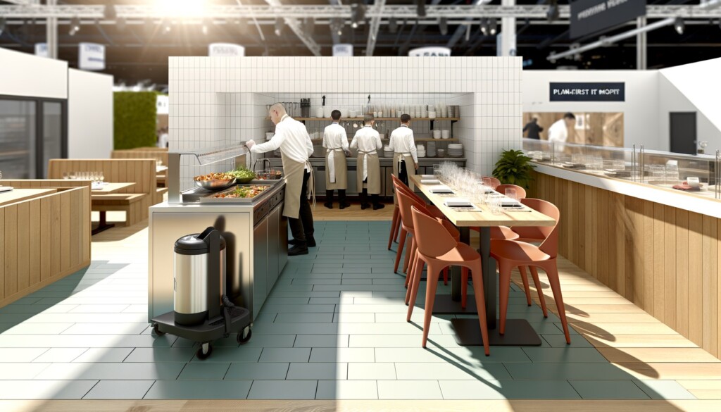 Professional, high-quality featured image for a blog post titled "Plan-First, Profit More: Why Forward-Thinking Exhibitors Win in Foodservice and Hospitality". Clean, modern, visually appealing.