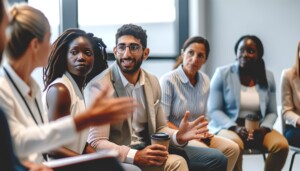 Beverage industry professionals networking at ECRM