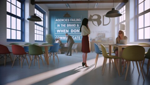 Professional, high-quality featured image for a blog post titled "When Your Agencies Don’t Talk: How PR, Marketing, and Media Buying Fail the Brand". Clean, modern, visually appealing.