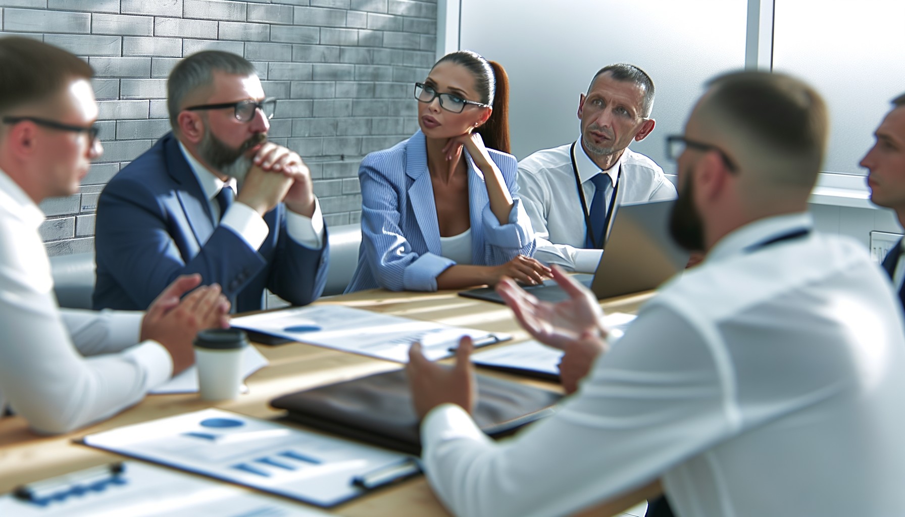 Business meeting between logistics representatives