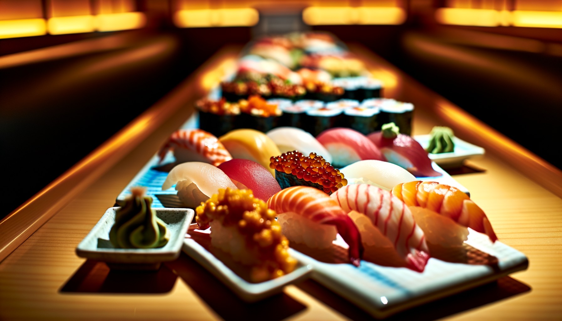 Sushi by Bou's rock 'n' roll omakase setup.