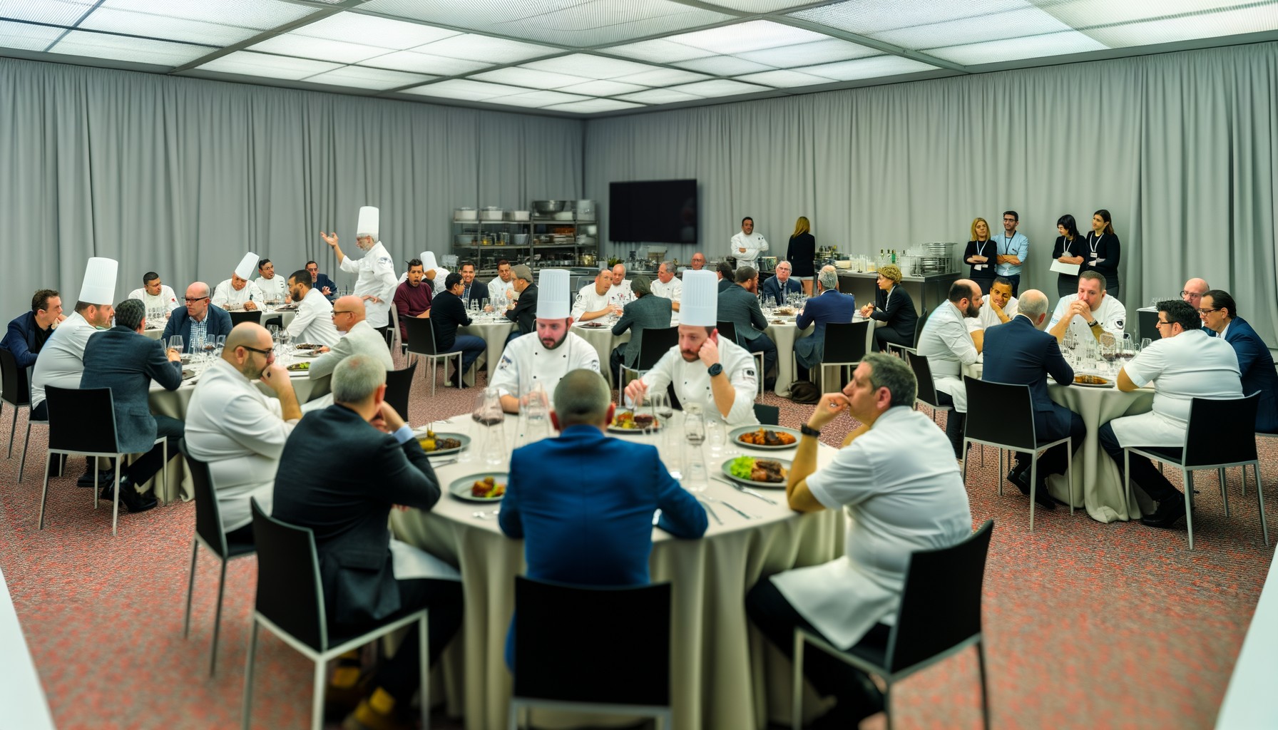 Chefs and food leaders participating in a summit discussion.