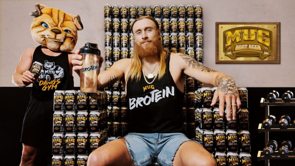 MUG Root Beer Brotein George Kittle + Dog KV