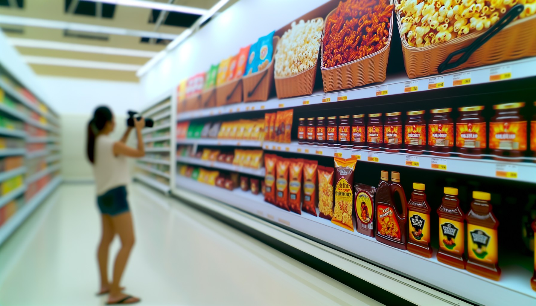 Garrett Popcorn and Mike's Hot Honey display in-store